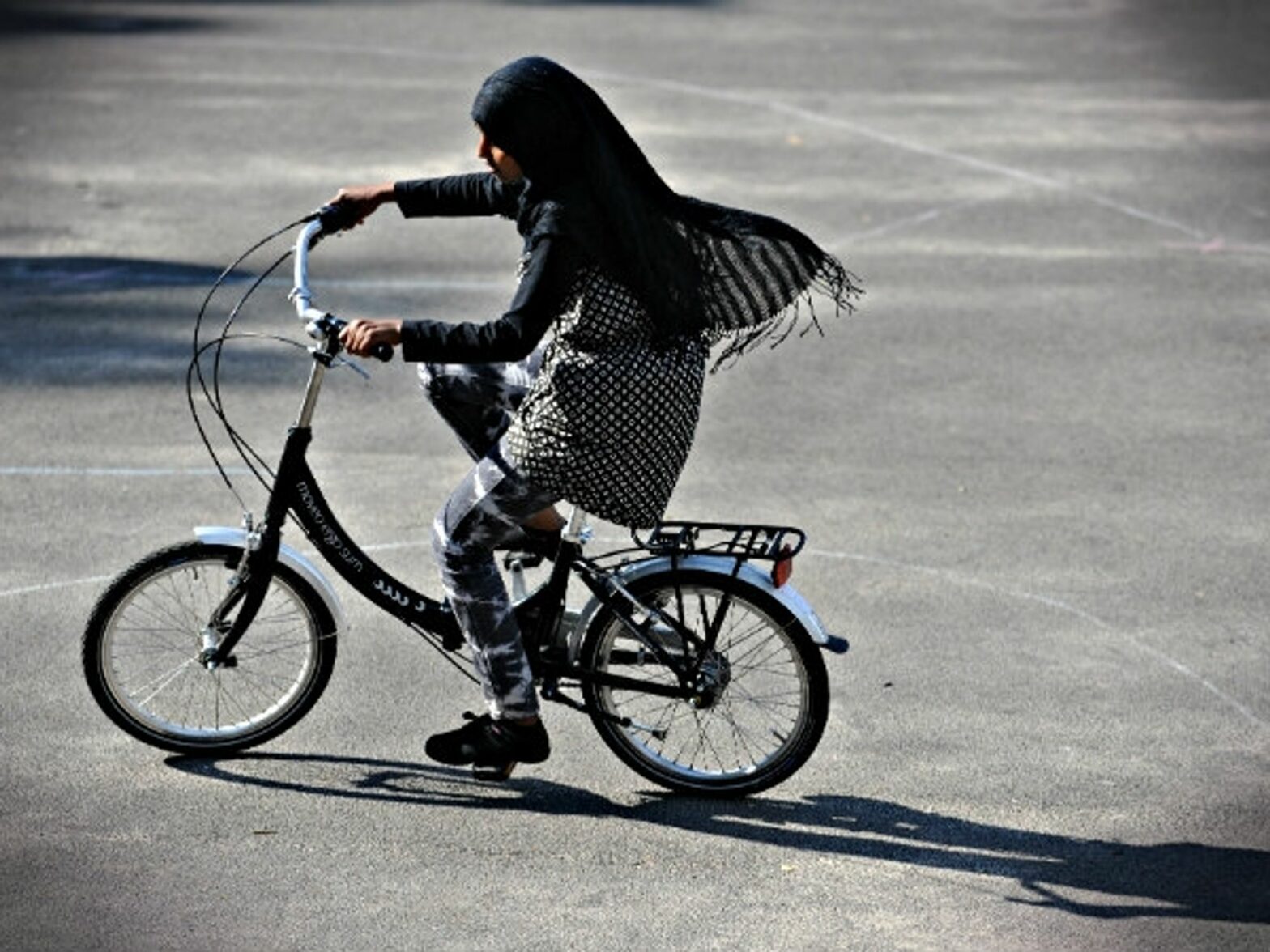 At a cycling class for immigrant women in Bremen, Germany.