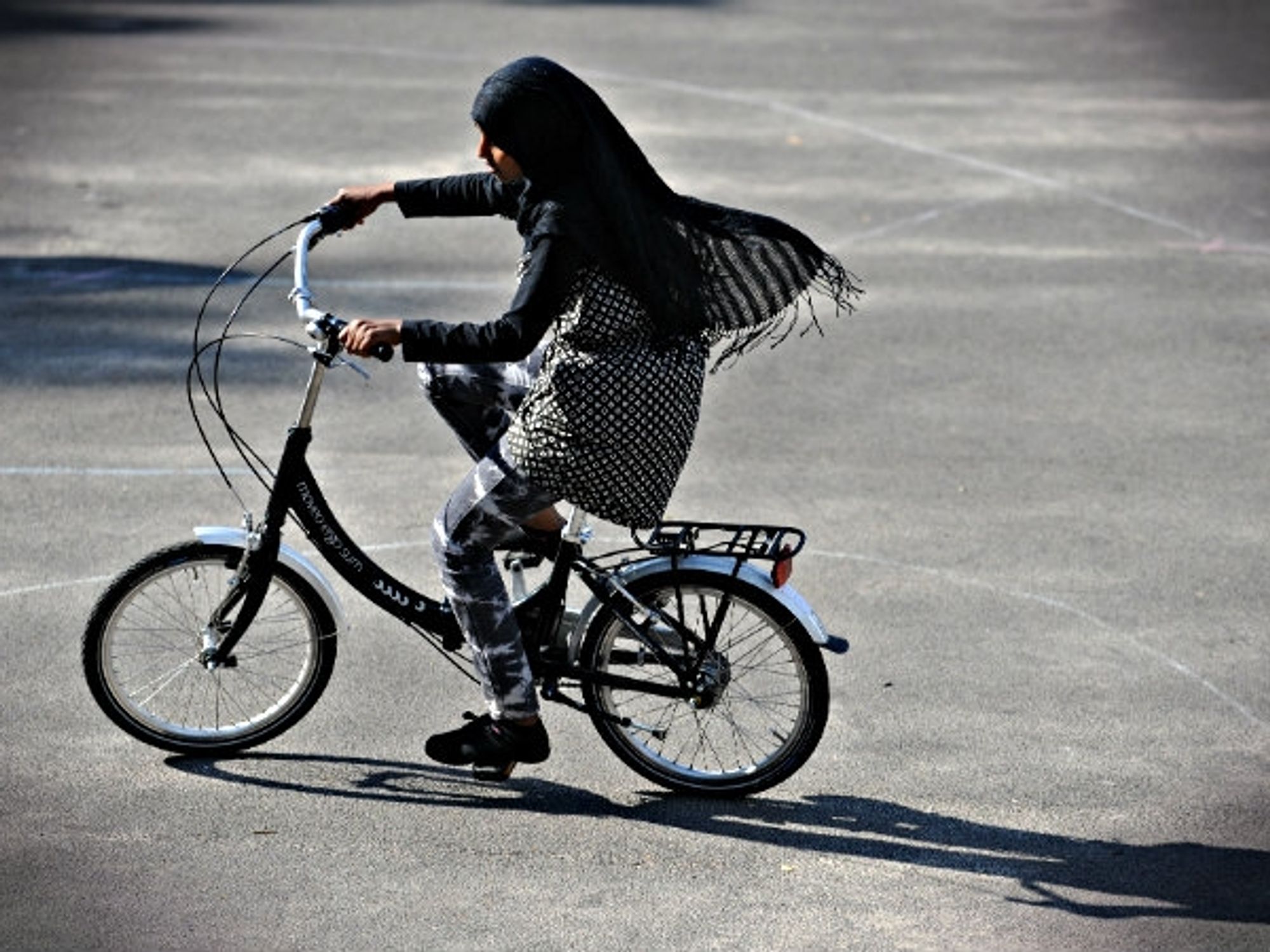 At a cycling class for immigrant women in Bremen, Germany.