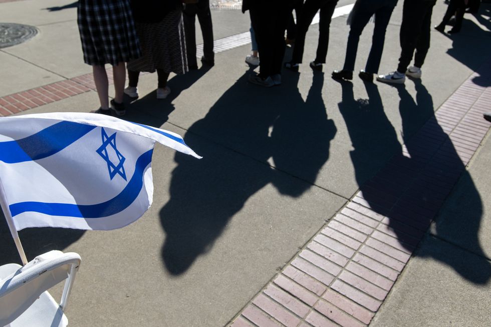 At a demonstration in Sacramento, California, U.S.