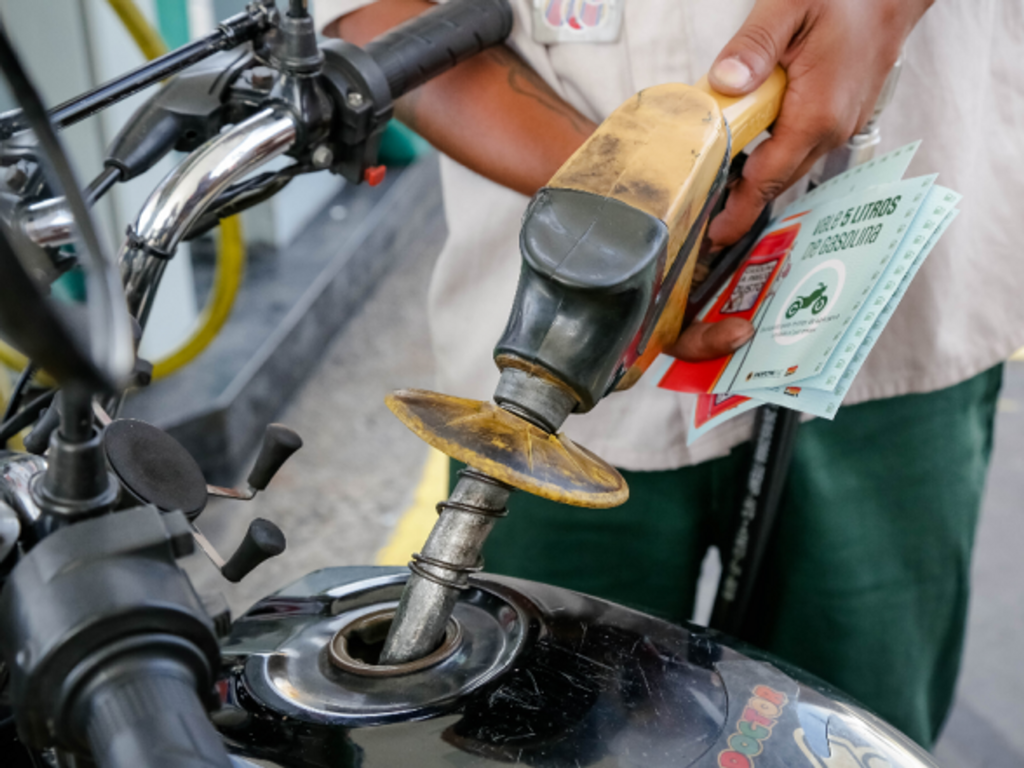 At a gas station in São José dos Campos, Brazil, on March 2
