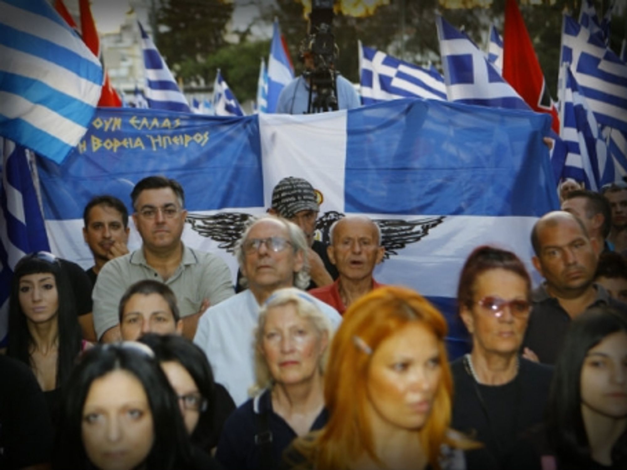 At a Golden Dawn rally in Athens last September.
