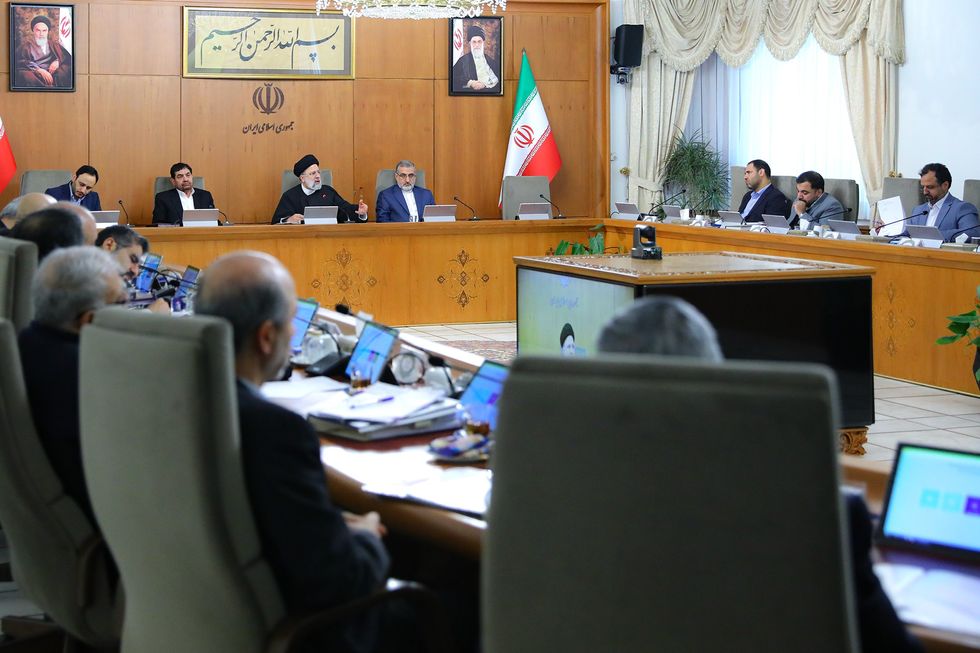 At a government meeting in Tehran on Dec. 20, 2023.