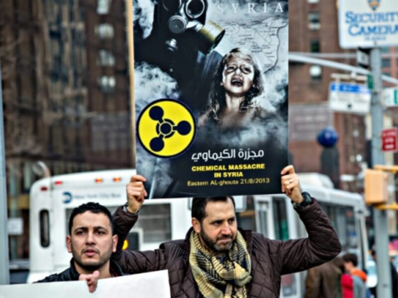 At a New York rally in December against Russian support for Assad's regime