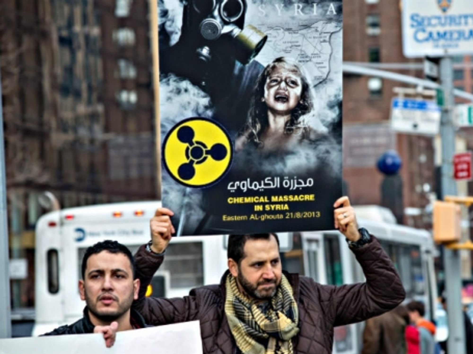 At a New York rally in December against Russian support for Assad's regime