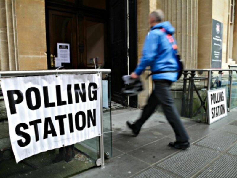 At a polling station in London