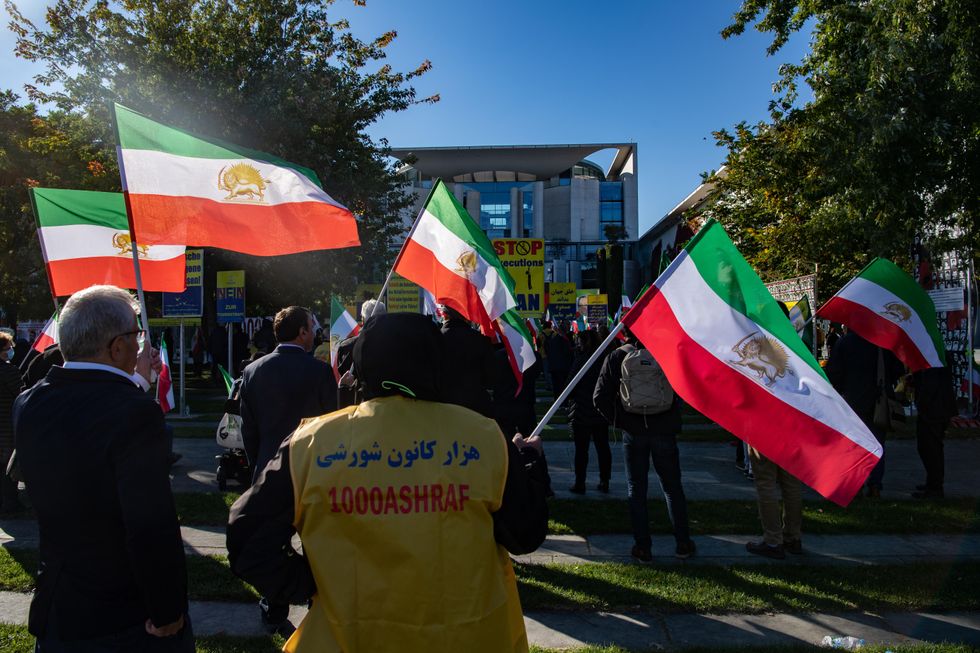 At a protest against the Iranian government in Berlin