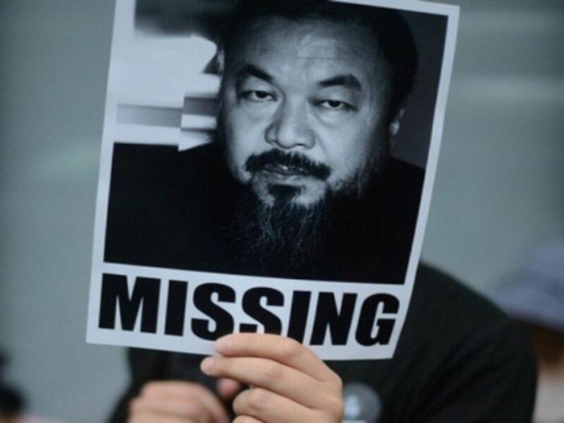 At a protest before Ai Weiwei's release (laihiu)