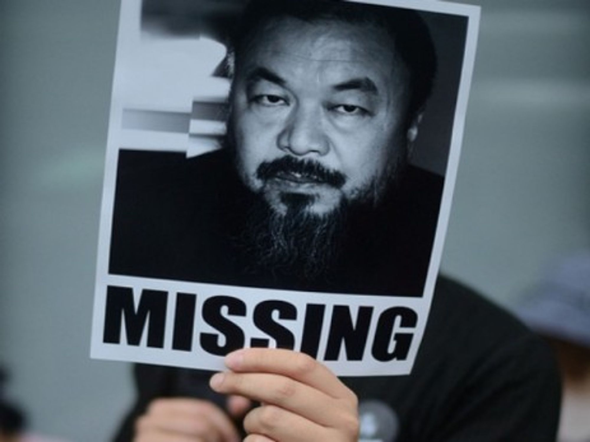 At a protest before Ai Weiwei's release (laihiu)
