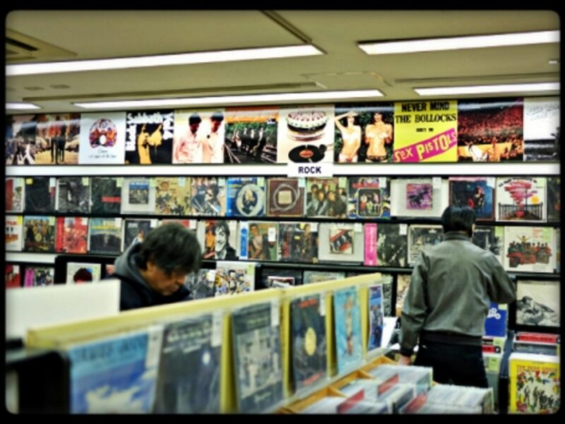 At a record store in Tokyo
