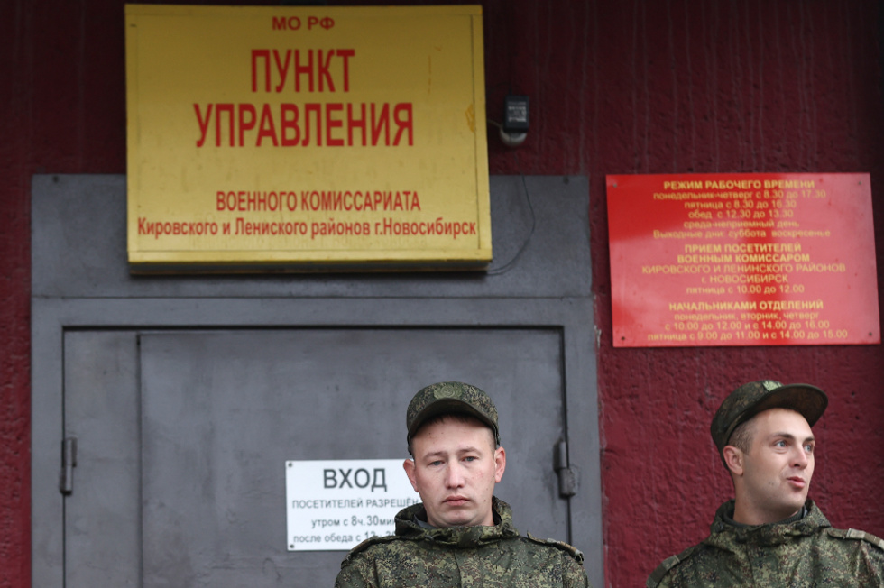 At a recruitment center in St Petersburg