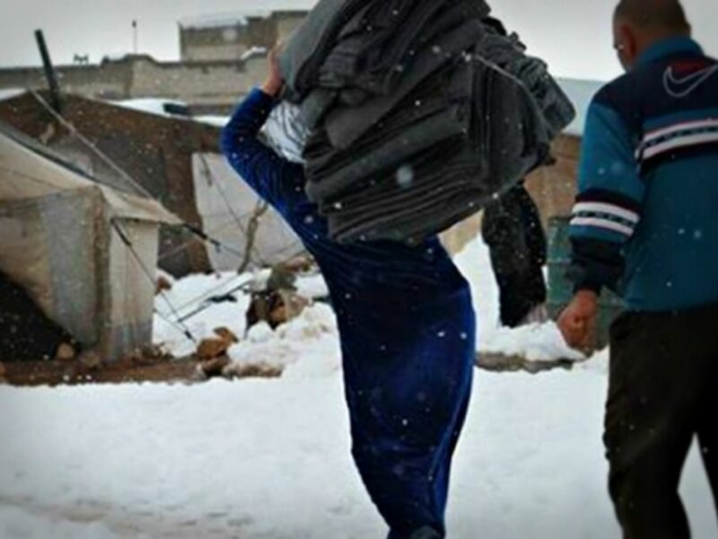 At a UNHCR refugee camp in Homs, Syria