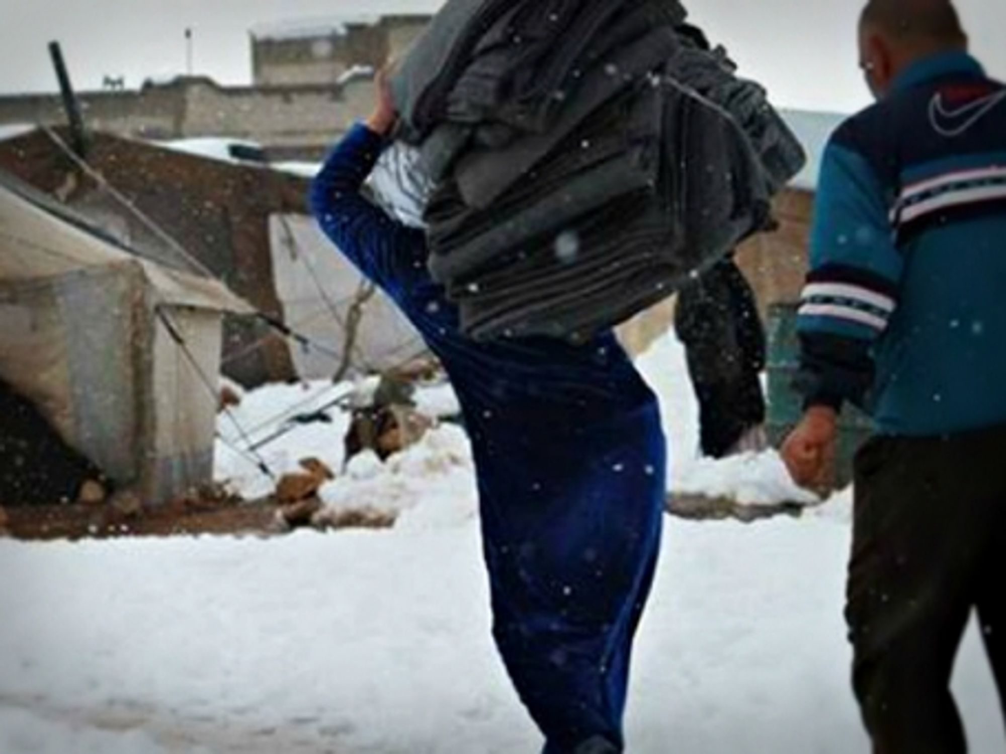 At a UNHCR refugee camp in Homs, Syria