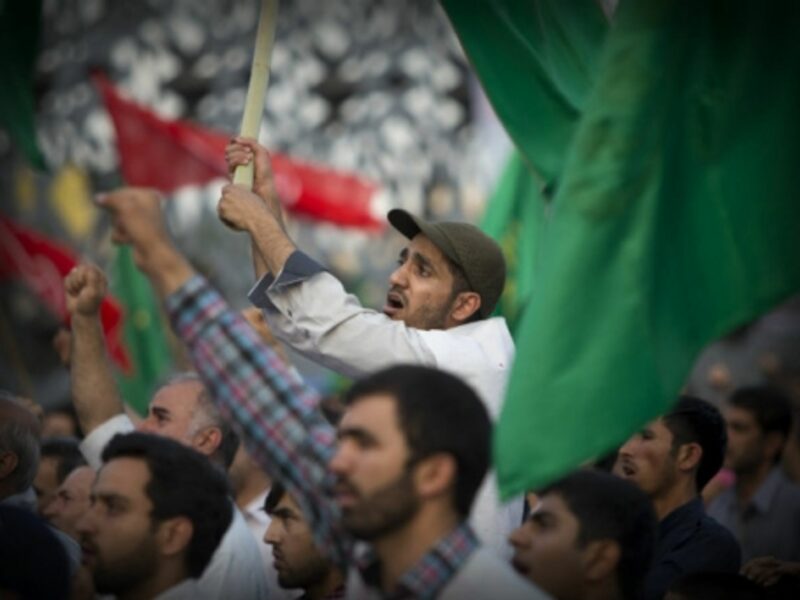 At an anti-ISIS rally in Tehran last year.