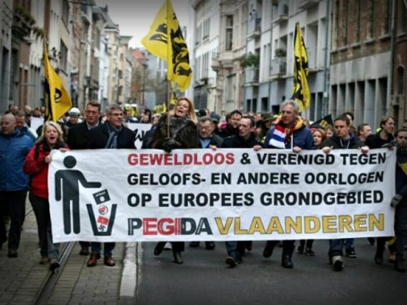 At last week's Pegida rally in Antwerp