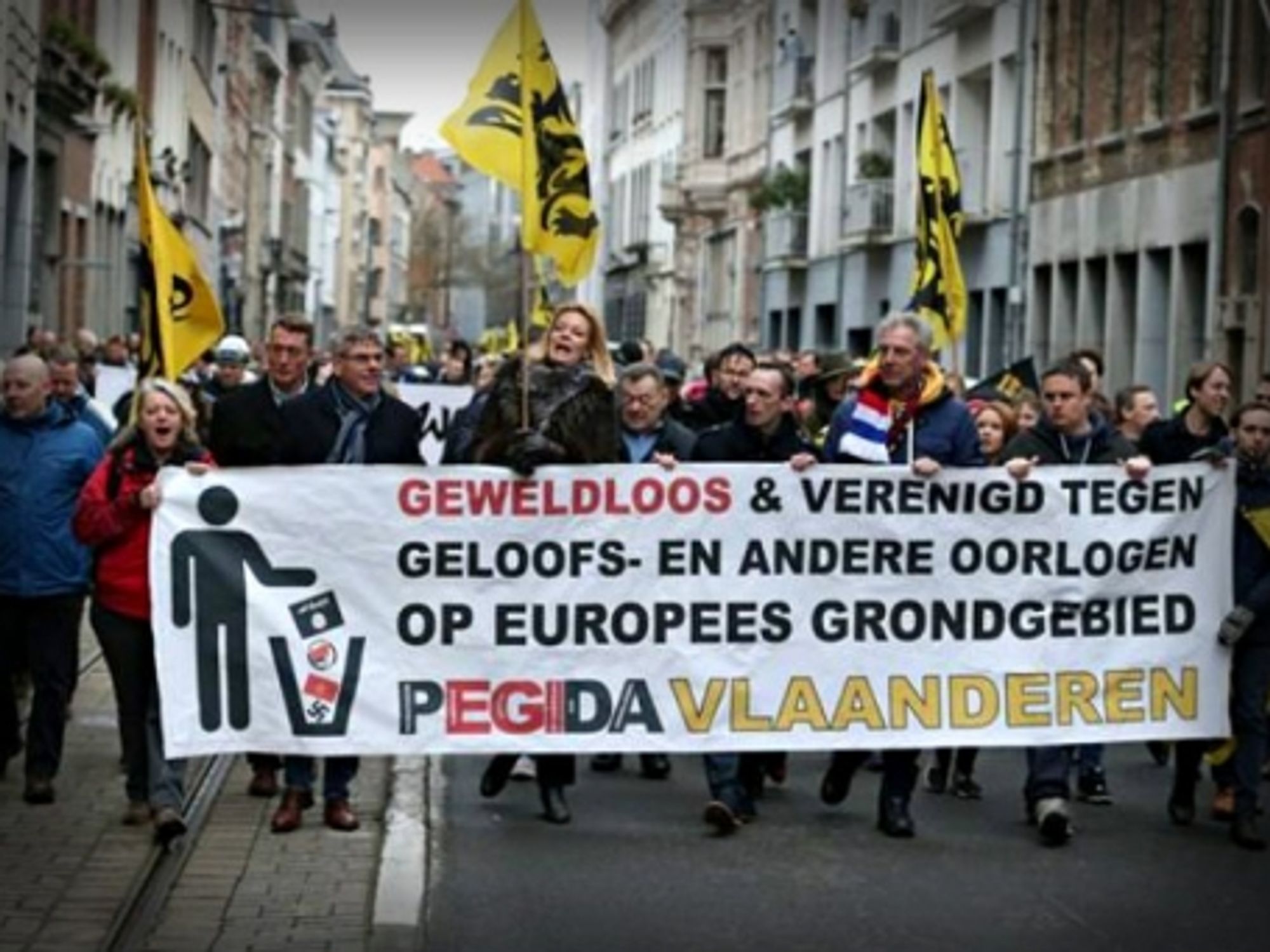At last week's Pegida rally in Antwerp