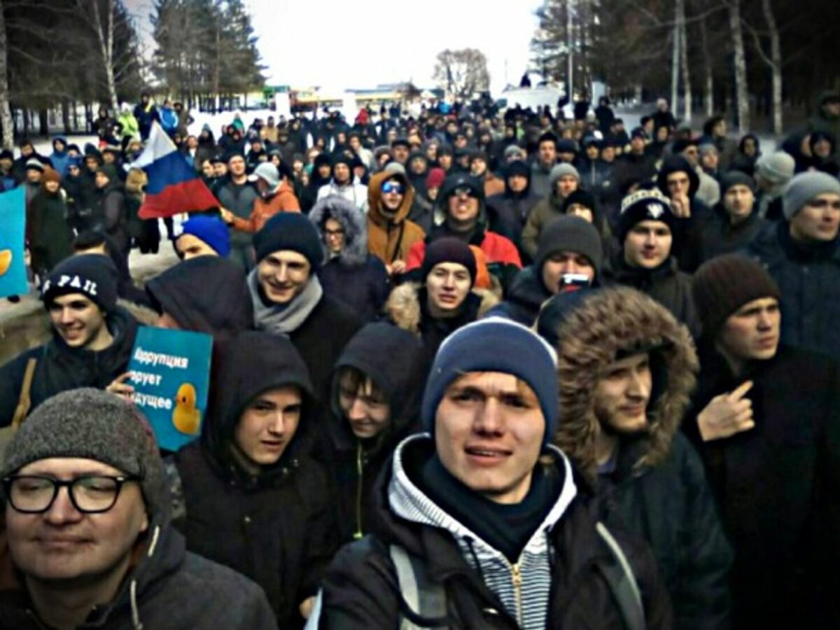 At Sunday's anti-corruption protest in Russia