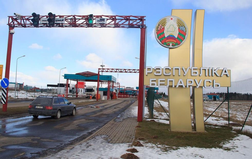 At the Belarus-Latvia border