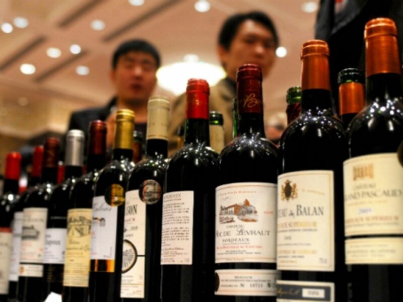 At the Bordeaux and Aquitaine Wine Festival in Wuhan, central China