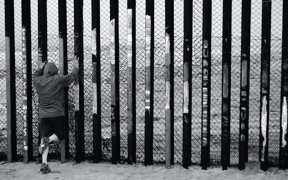 At the Mexico-U.S. border in Tijuana