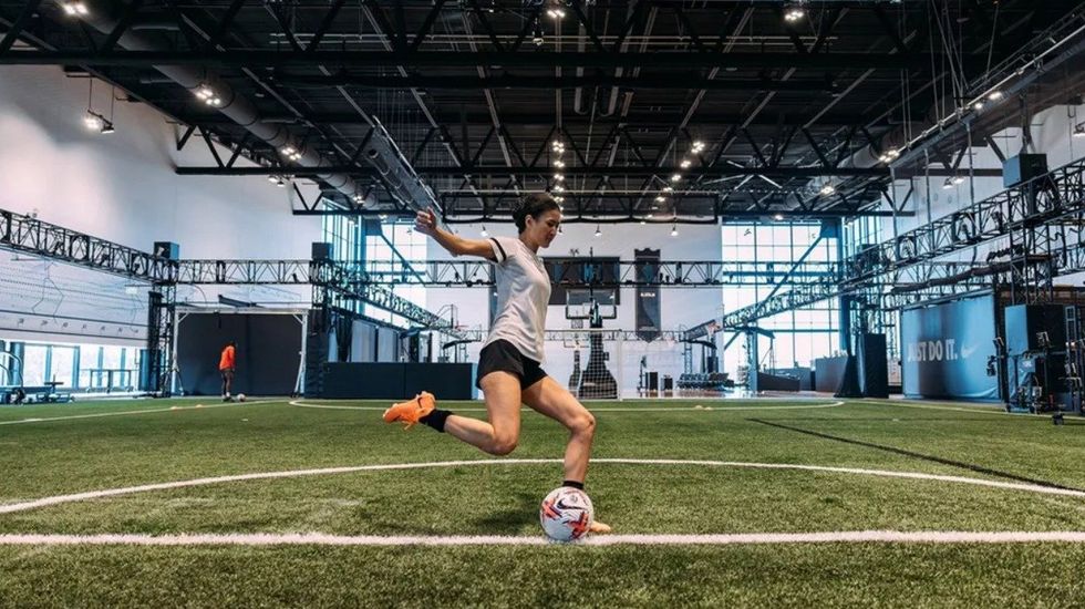 At the Nike Sport Research Lab in Portland, Oregon, athletes test the equipment on a field equipped with sensors and motion capture cameras.