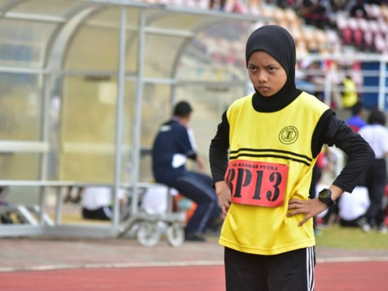 Athlete wearing a hijab