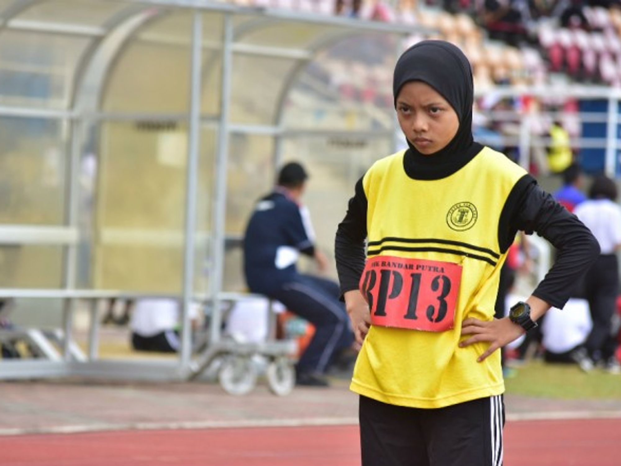 Athlete wearing a hijab