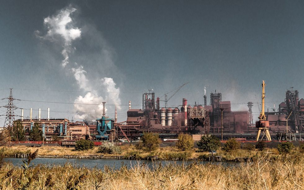 Azovstal iron and steel factory, Mariupol, Ukraine.