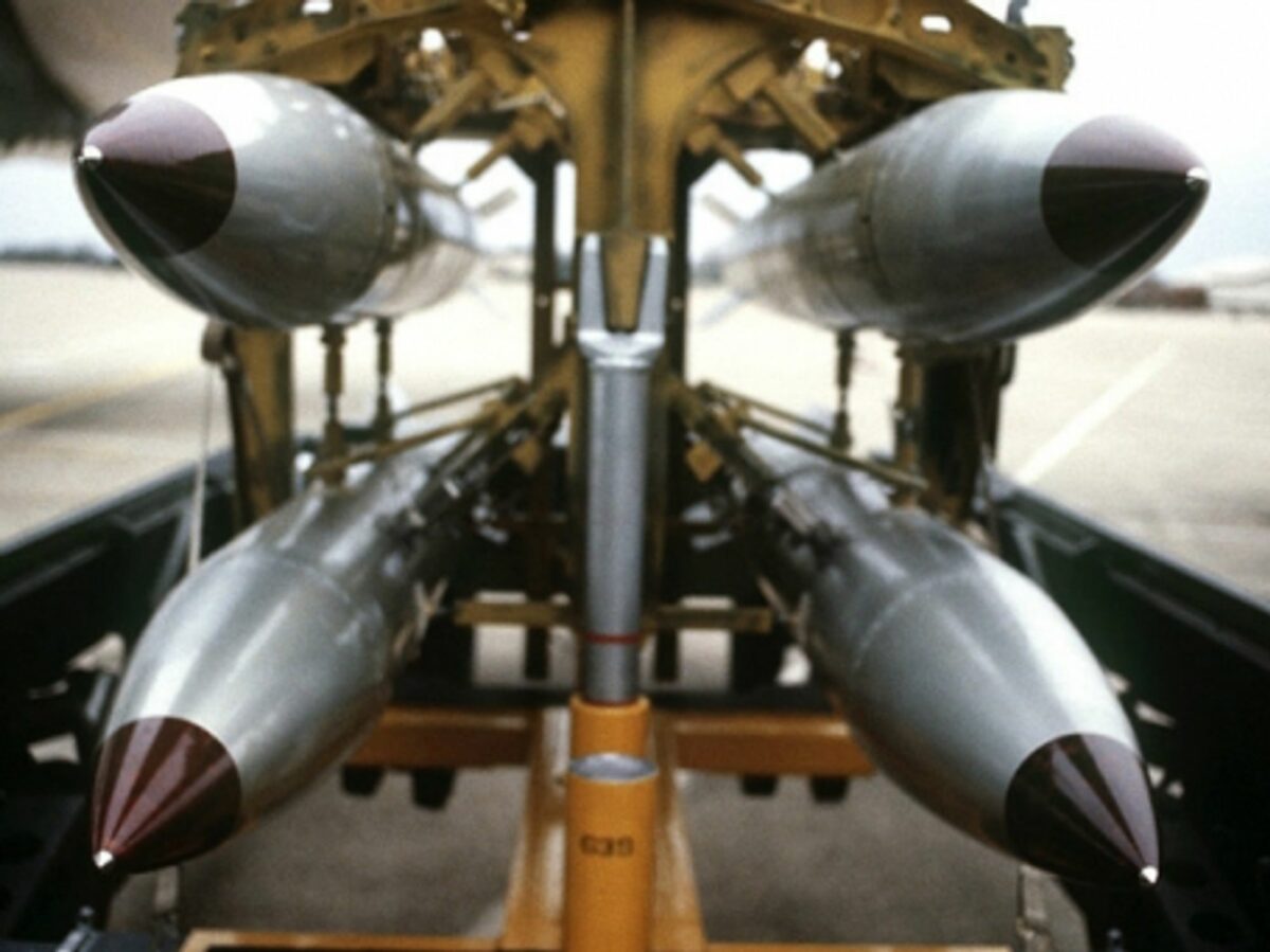 B-61 nuclear bombs on a bomb cart