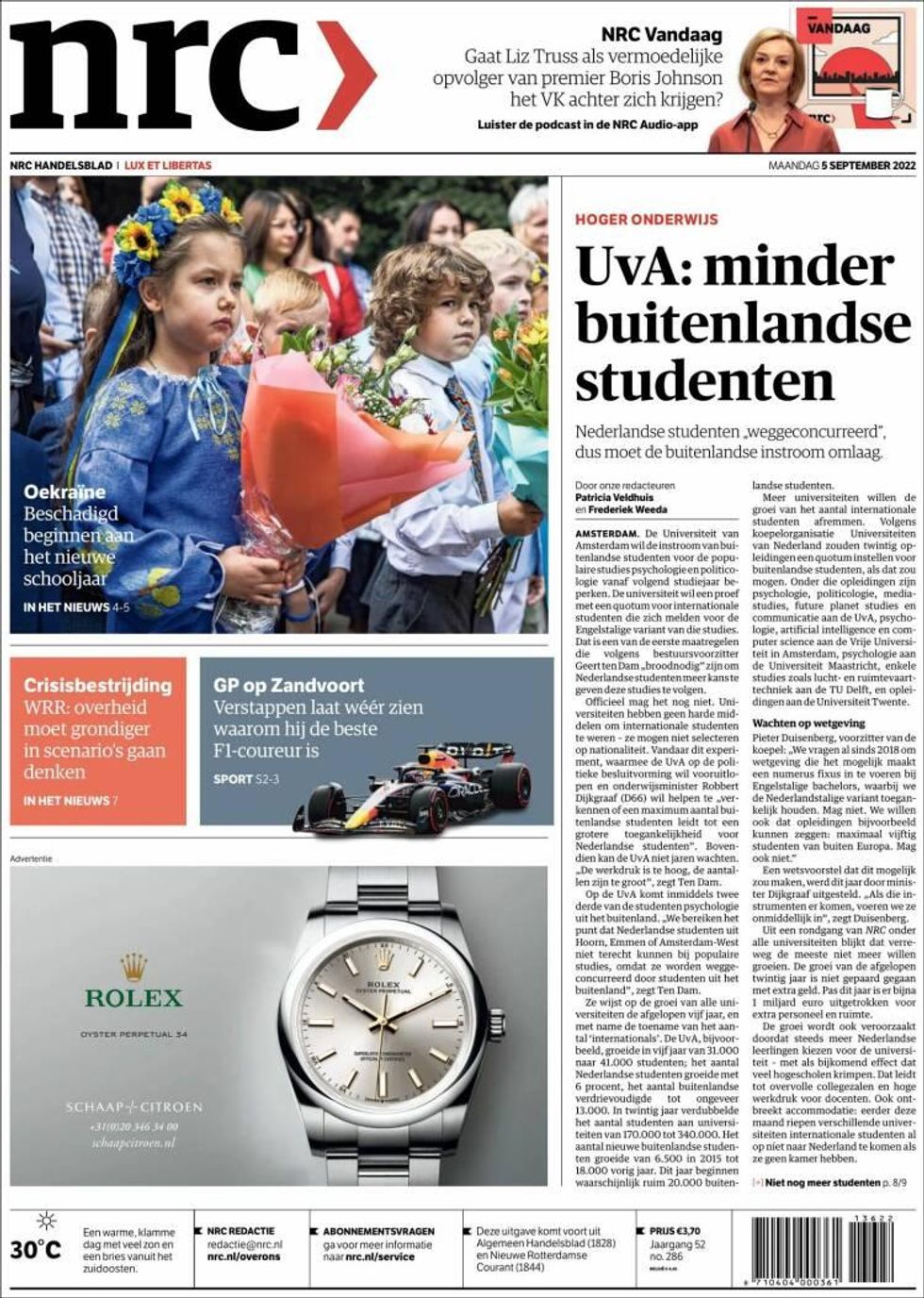 Back To Destroyed School On Dutch Front Page