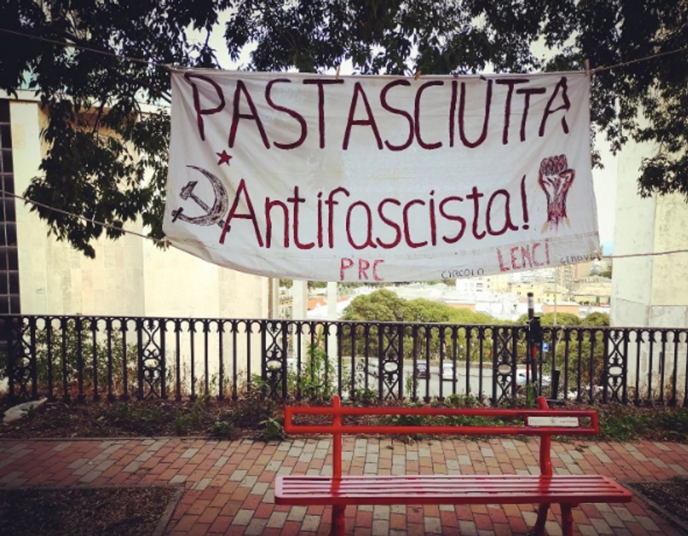 Banner for the pastas ciutta antifascista 2023 marked " we are ready".