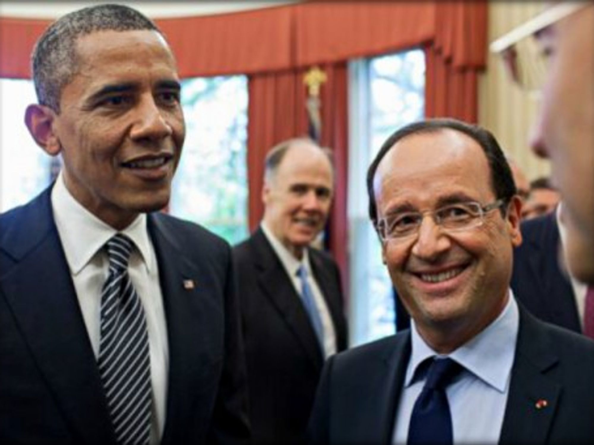 Barack Obama and Francois Hollande, all smiles on Tuesday
