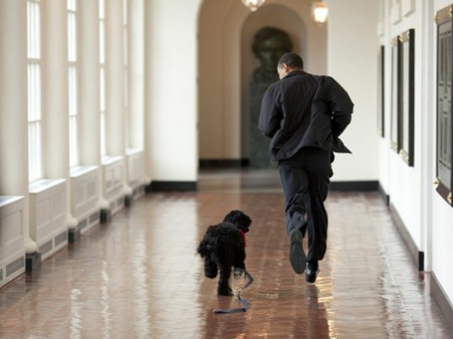 Barack Obama and his presidential pup,