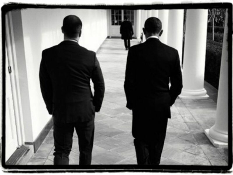 Barack Obama and his Senior Advisor for Strategy and Communications Dan Pfeiffer