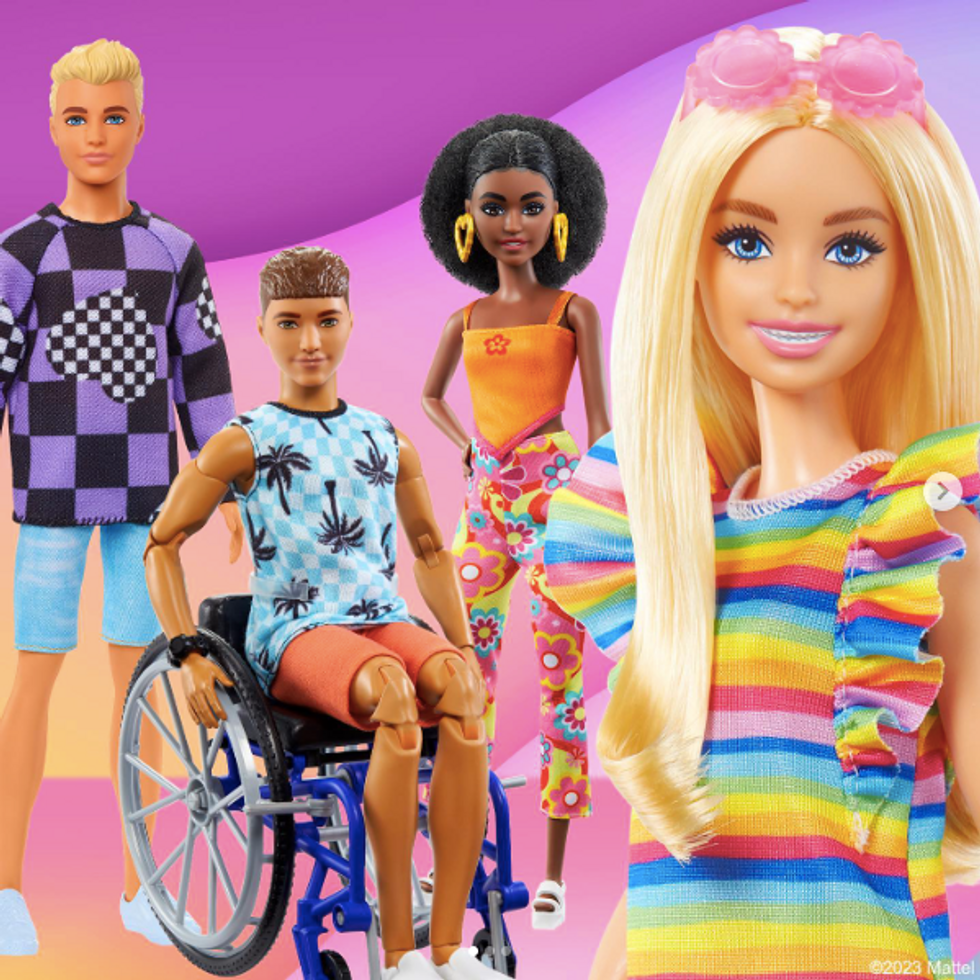 Barbie dolls.