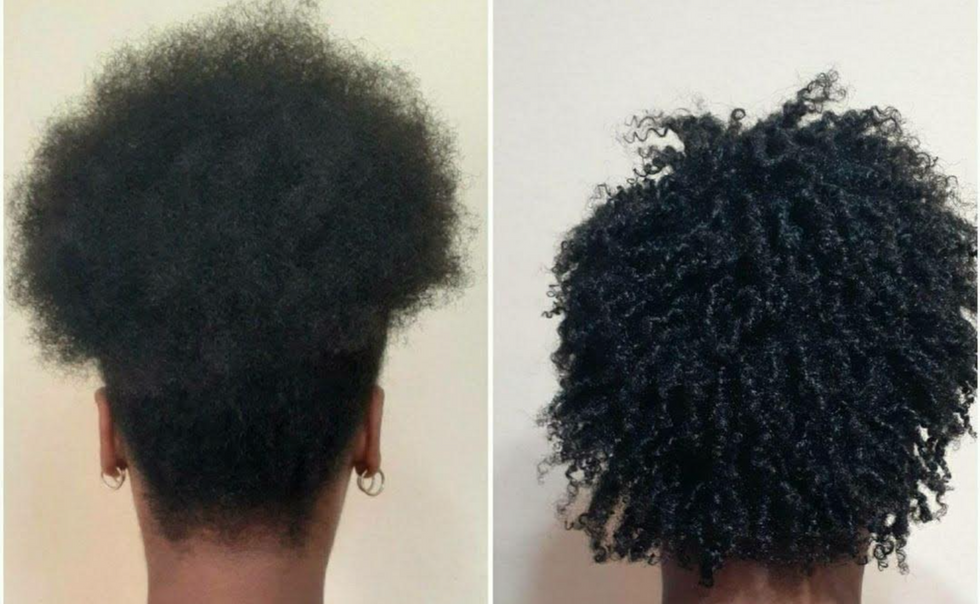 Before and after images of Yadira Rachel's styling.