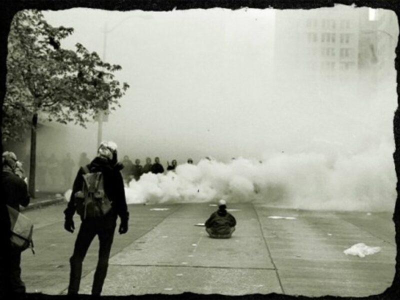 Beginning of the end? The anti-globalization protests in Seattle at the 1999 WTO summit.