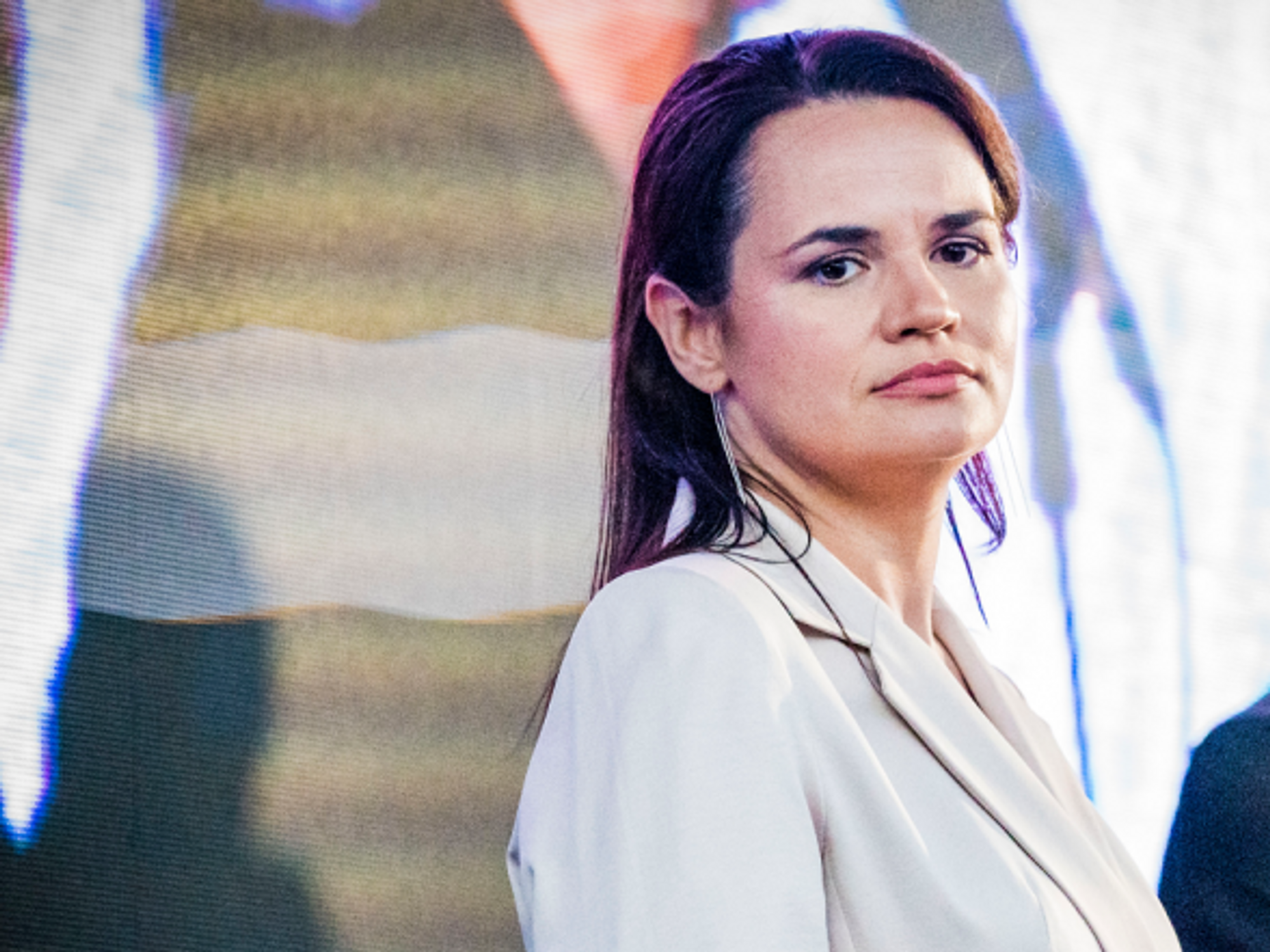 Belarus opposition leader Svetlana Tikhanovskaya in Minsk on July 30