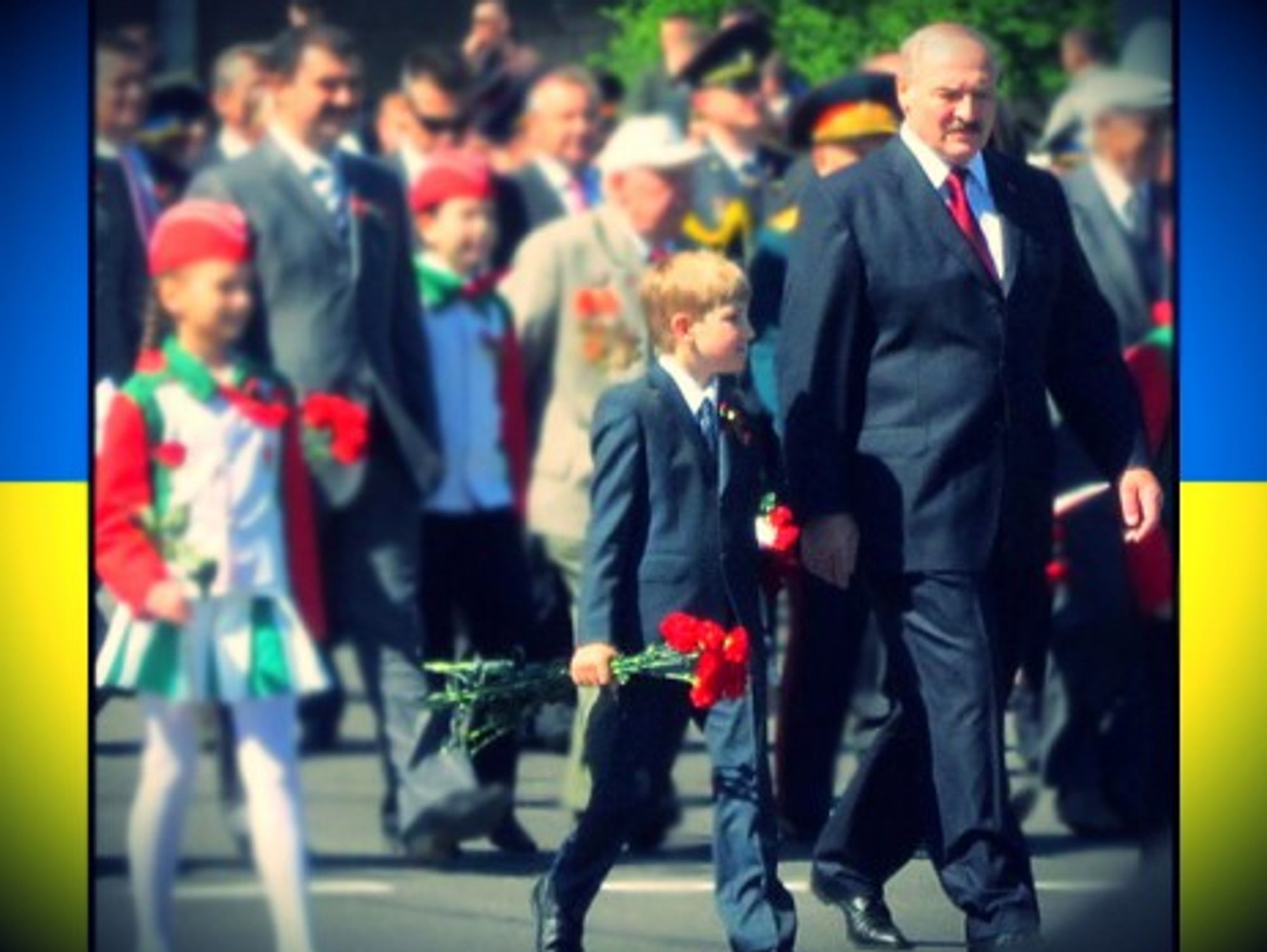 Belarusian President Alexander Lukashenko and his son Nikolas "Kolya" Lukashenko