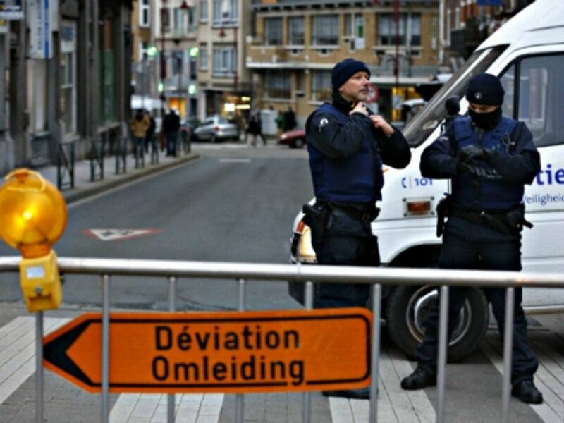 Belgian police officers in Brussels on March 15