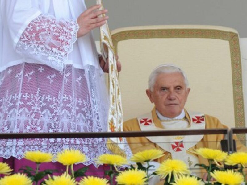 Benedict XVI celebrating mass in Fatima in 2010. His health would soon after start to decline.