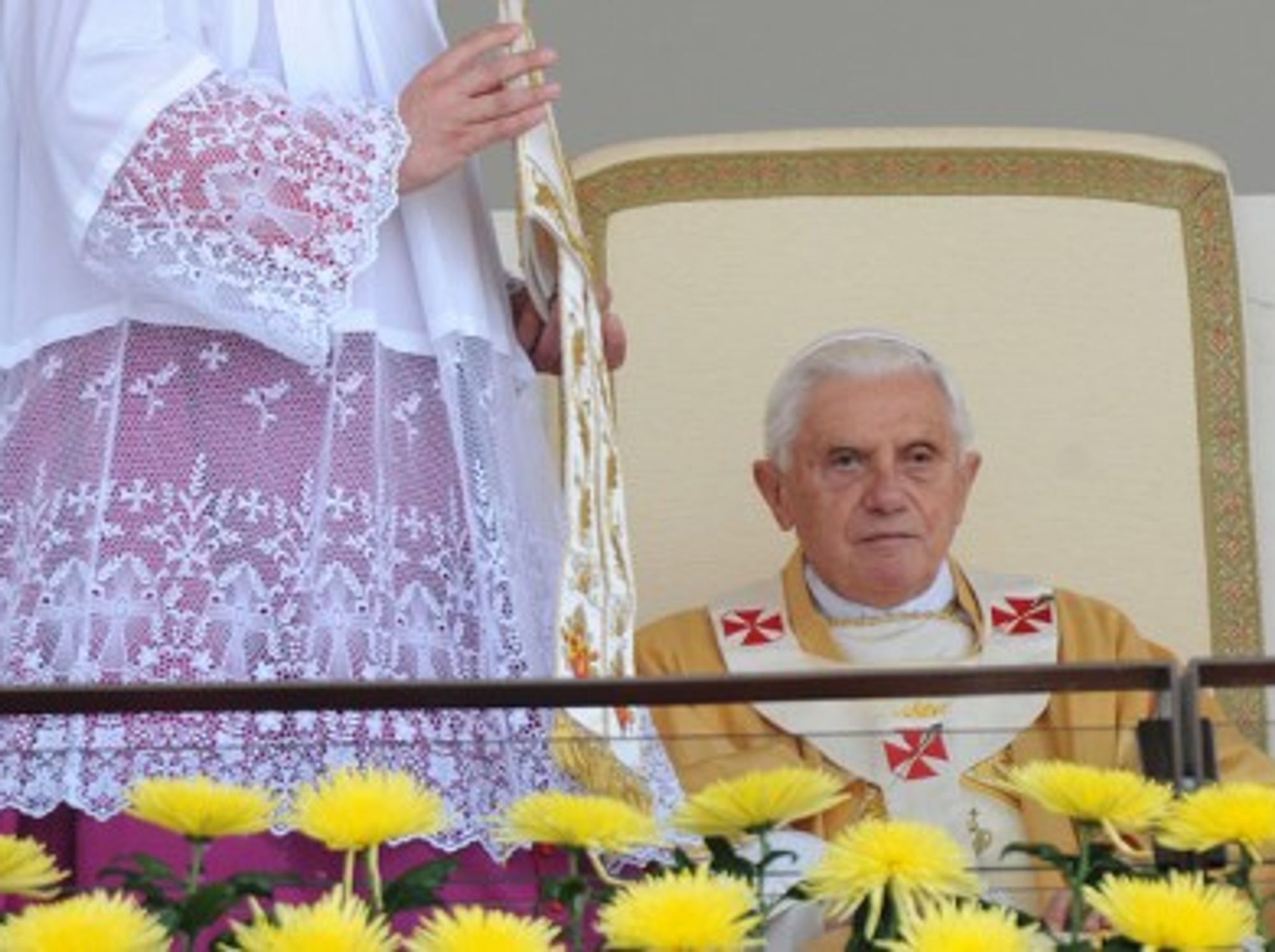 Benedict XVI celebrating mass in Fatima in 2010. His health would soon after start to decline.