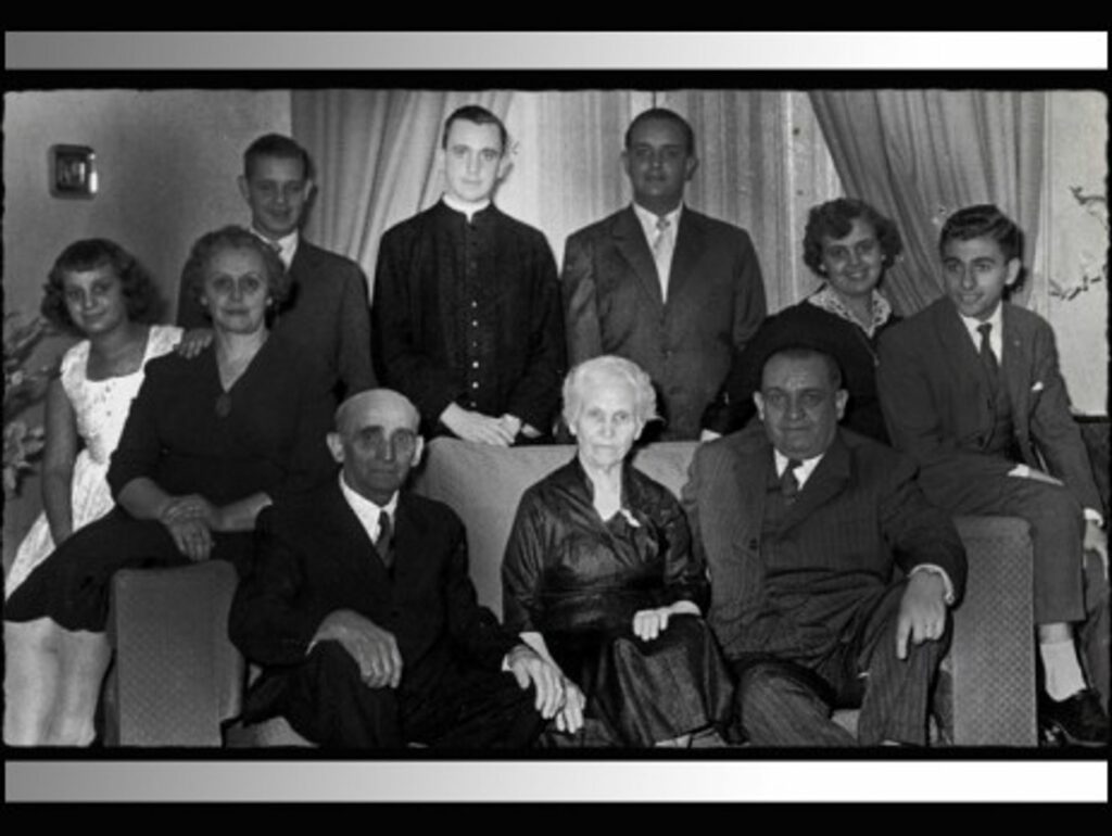 Bergoglio family portrait with young Jorge standing behind his "nonna" Rosa