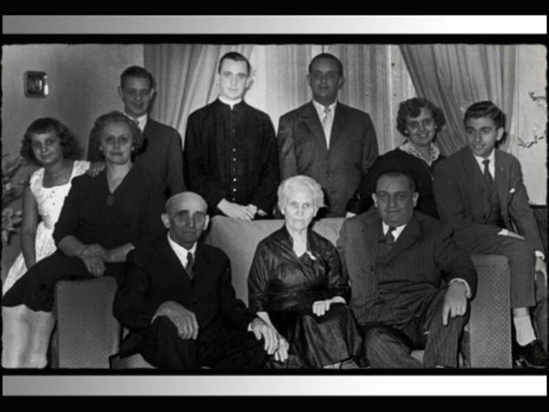 Bergoglio family portrait with young Jorge standing behind his "nonna" Rosa