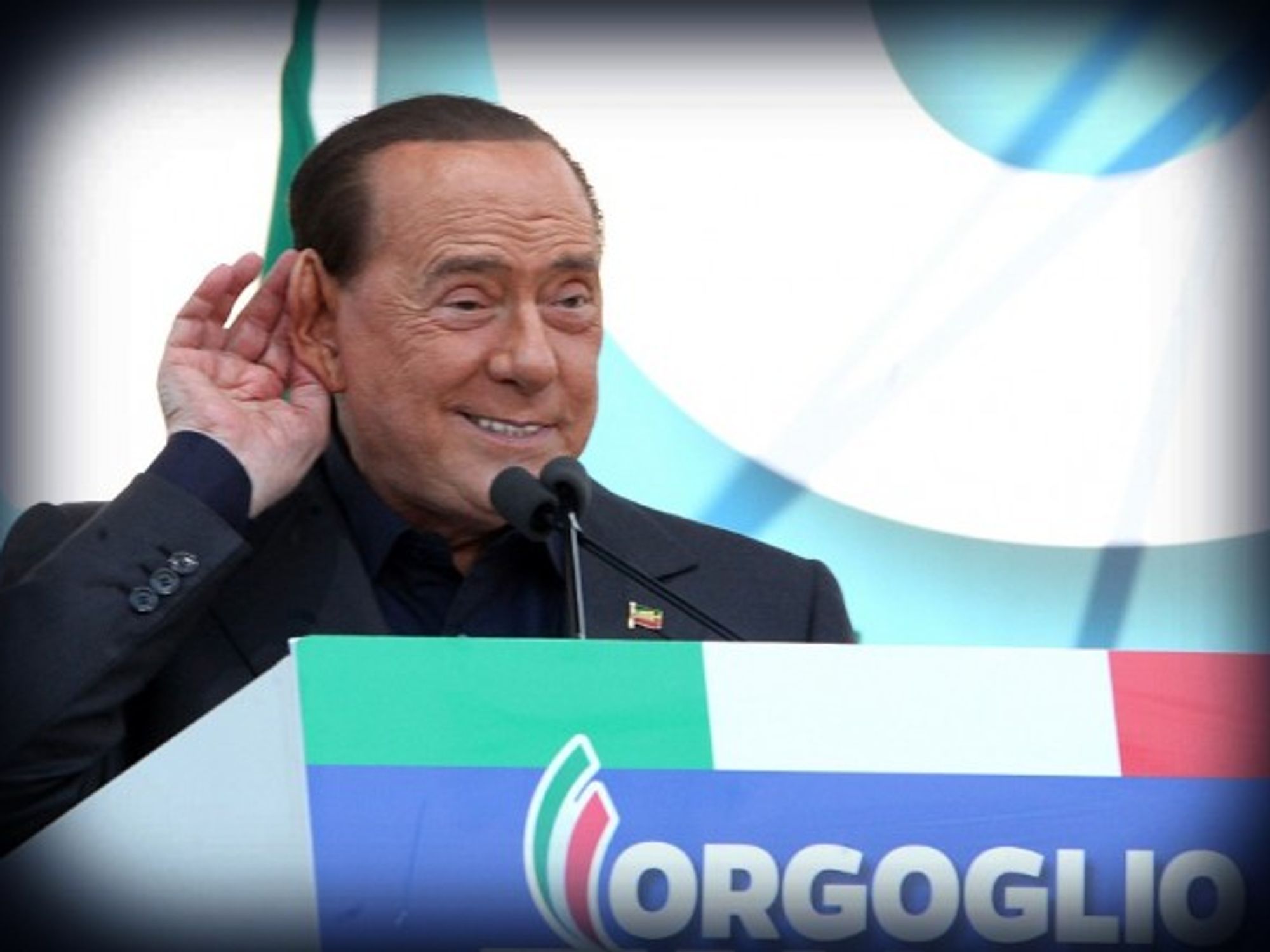 Berlusconi at a rally in Rome last month.