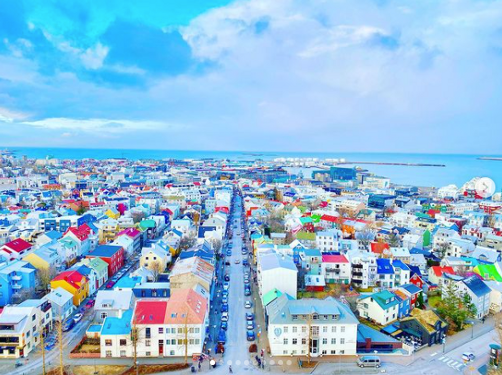 Bird's eye view of Reykjavik