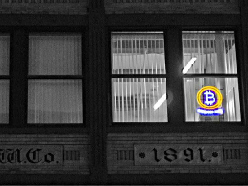 Bitcoin sign in Boston