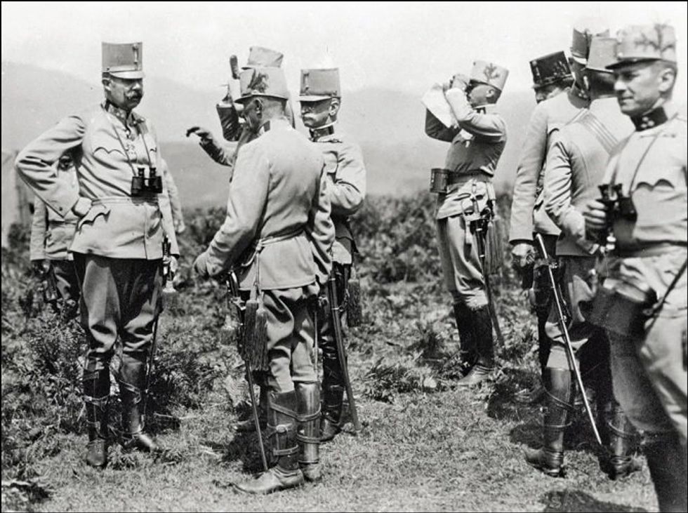Black-and-white photograph of ​Austro-Hungarian officers circa 1914