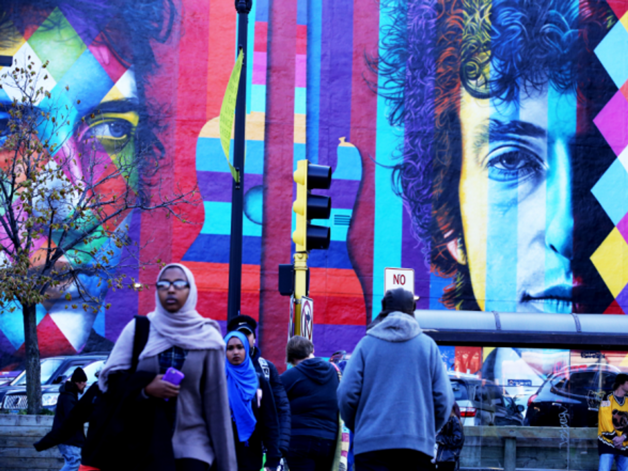 Bob Dylan mural in Minneapolis, Minnesota