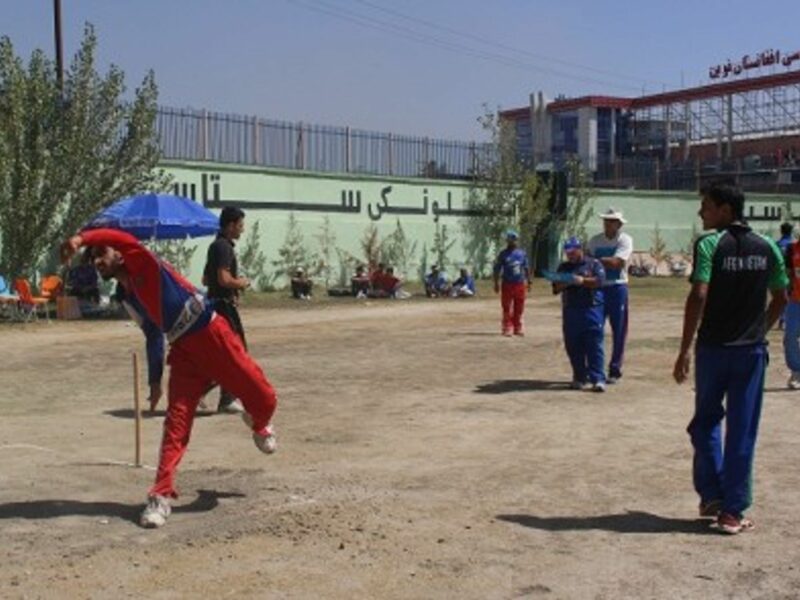 Bowling with the national team in Kabul's stadium