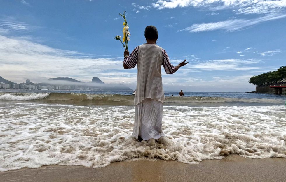 Brazil’s New Year tradition of flower offerings to the sea